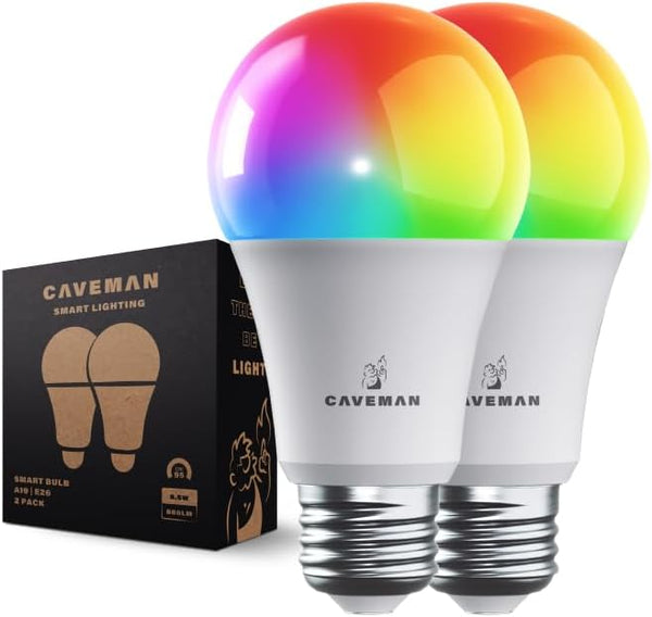 Caveman Matter & WiFi A19 Smart LED Light Bulb, RGBW Color Changing,