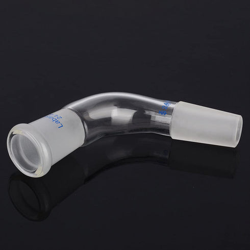 Glass 105 Degree Distillation Adapter, Borosilicate Bent Adapter with 24/40 Joints for Lab Supply