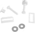 WNHNO 2Pcs White Plastic Toilet Seat Screws and Nuts with Washers, Universal Hinges Toilet lid Fastener Parts Kit