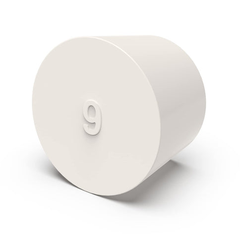 Solid Rubber Stoppers, (5 Pack) 9# White Tapered Lab Seal Rubber Stopper