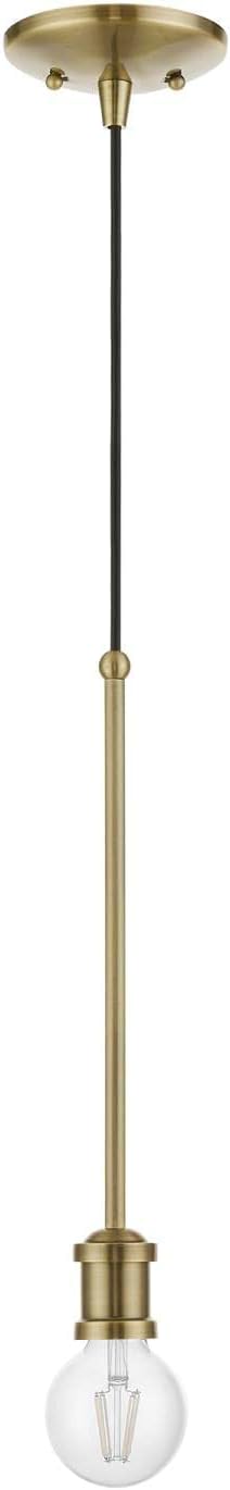 1 (47161-01) Livex Lighting Lansdale Light Pendant in Antique Brass