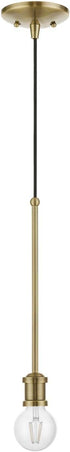 1 (47161-01) Livex Lighting Lansdale Light Pendant in Antique Brass