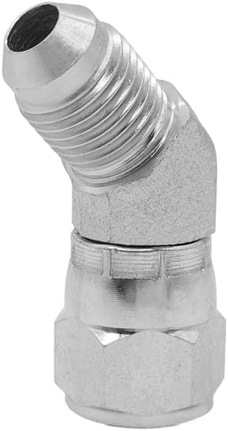 (2-PACK) 6502-05-05 Hydraulic Hose Adapter Fitting 5/16" Male JIC 37° Flare × 5/16" Female JIC 45° Elbow Connector