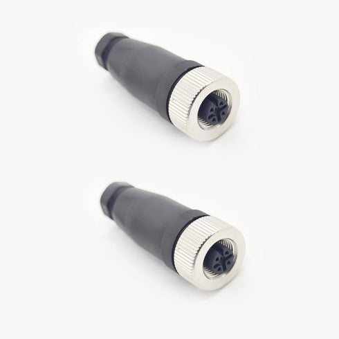 2Pcs M12 5 Pin Female Circular Connector, A Code Industrial Circular Connector IP67 Waterproof Field Assembly Wireable Sensor Straight Type Unshiled Adapter for PG7 Cable 125V 4A AC/DC