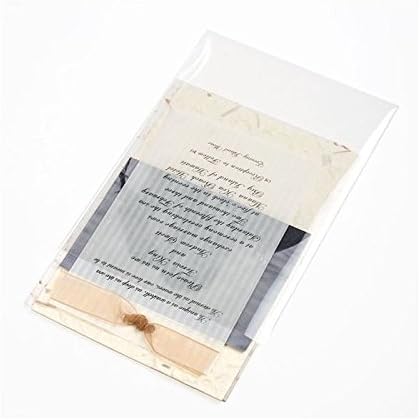 ClearBags Flat Open Top Bags, 5 7/16 x 7 1/4, 100 Pack, Clear Photo Storage Bags for Art, Crafts, Cards