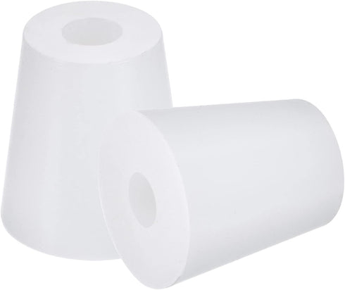 MECCANIXITY Silicone Rubber Tapered Plug 19mm to 25mm with Hole, White for Laboratory Use, 2 Pieces