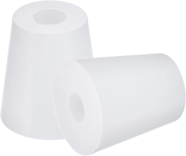 MECCANIXITY Silicone Rubber Tapered Plug 19mm to 25mm with Hole, White for Laboratory Use, 2 Pieces