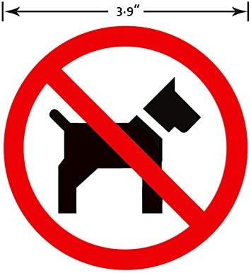 dealzEpic No Pets Inside/No Dogs Allowed Sign, Self Adhesive Vinyl Decal Sticker, Pack of 4 Pcs