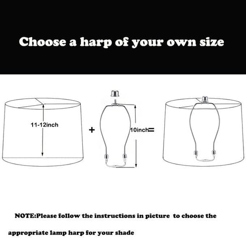 HanWenHone Holder10 Inch -2 SetDetachable 2 Lamp Shade Harp Lamp Harp Kit Shade Holder for Table & Floor Lamps DIY