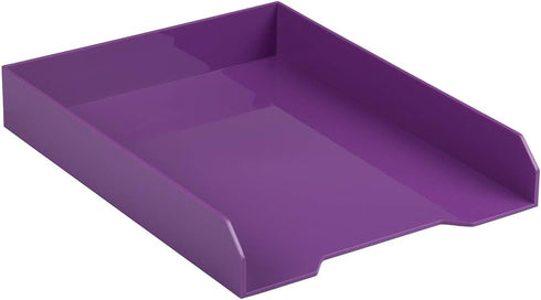 JAM PAPER Purple Stackable Paper Trays - Desktop Document, Letter, & File Organizer Tray - Sold Individually