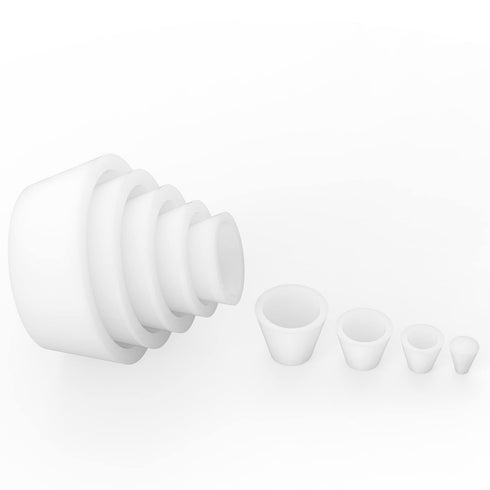 Stonylab Silicone Filter Adapter Cones, 9-Pack Durable Tapered Collar Rubber Stopper Buchner Funnel Set, White