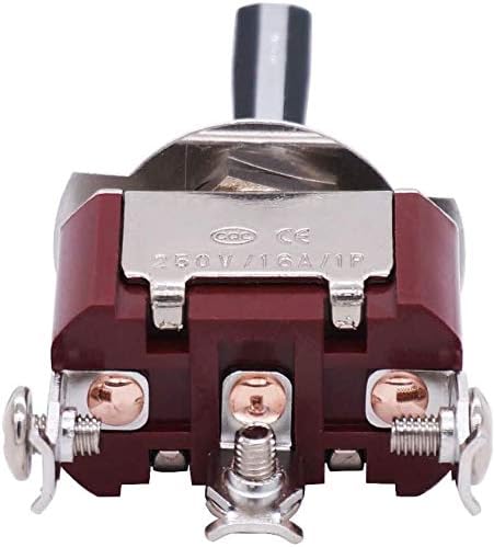 Twidec Heavy Duty Rocker Toggle Switch 16A 250V - SPDT 3 Position ON/Off/ON Switch with Black Handle