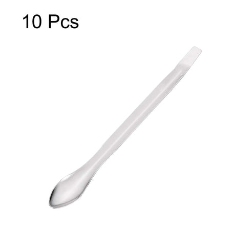 uxcell Micro Scoop 105mm Stainless Steel Reagent Sampling Lab Spoon Spatulas for Laboratory 10Pcs