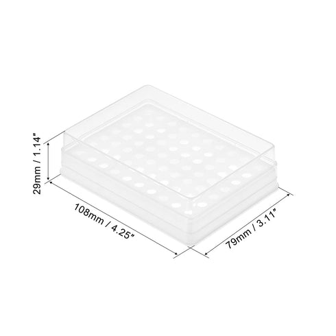 uxcell Centrifuge Tube Rack Storage Box 70-Well Polypropylene Holder for 0.2ml Micro Centrifuge Tubes, Samples 5mm Hole Dia 2Pcs