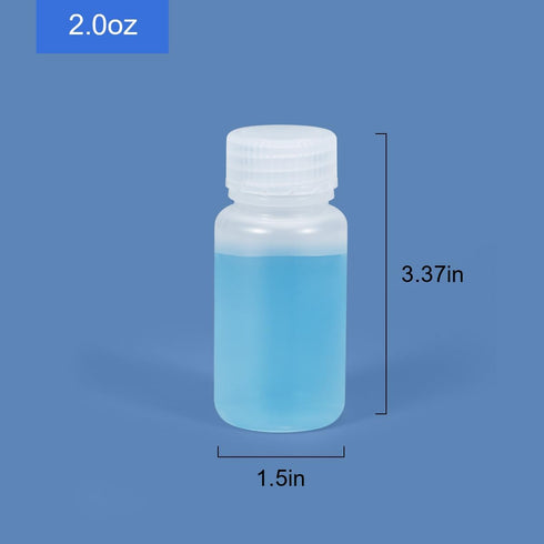 2 oz Wide Mouth Lab Reagent Bottle, Laboratory Grade Chemical Container, Sealed Leak-proof Clear PP Bottle, Pill Bottle, Water Sample Bottle(5 Pcs) by UMETASS