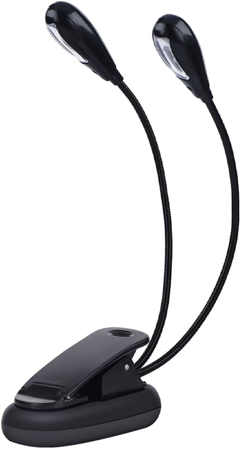 Joyzan Music Stand Light, Clip on LED Book Lights Dual Arm Rechargeable