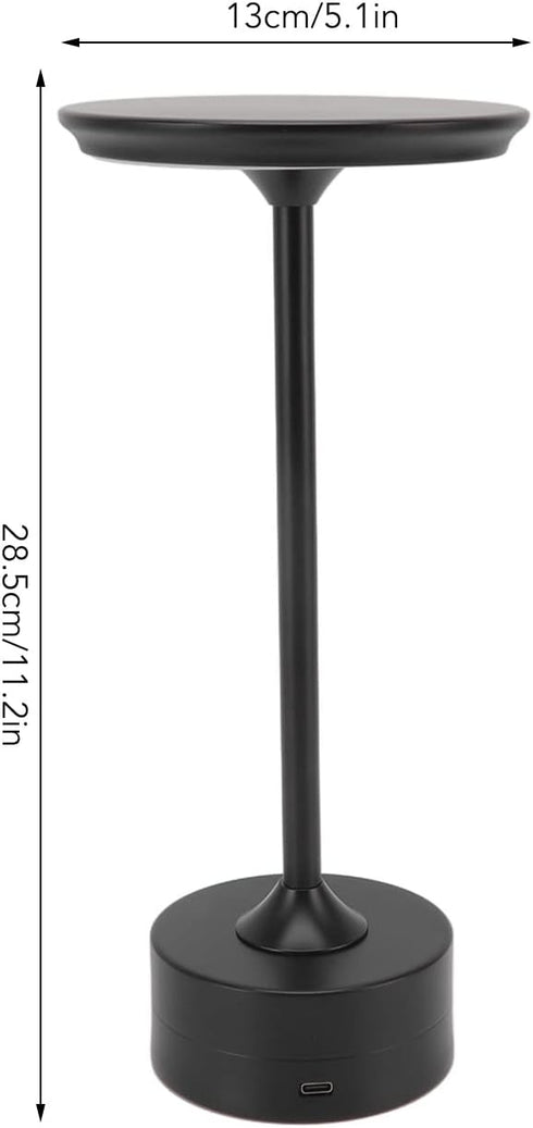 2000mAh 3 Cordless Table Lamp, Rechargeable Lamp Levels Brightness Portable USB C LED Metal Bedside Light for Outdoor