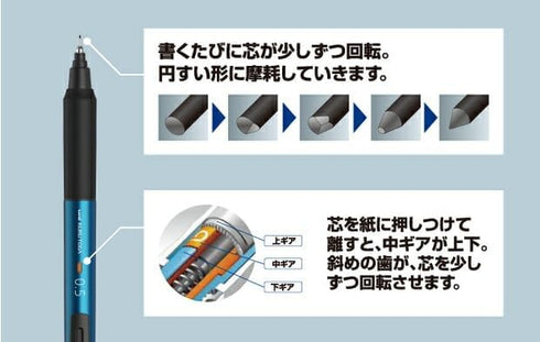 Uni Kuru Toga KS Model, Auto Lead Rotation, 0.3mm Mechanical Pencil, Light Grey, M3-KS1P.37