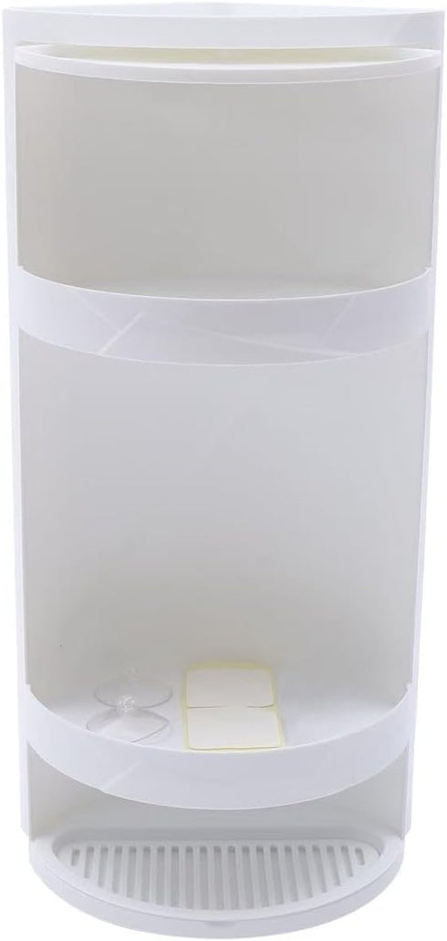 YUASDUU Bathroom Storage Corner Vanity Cabinet, 8"x8"x23.6" Rotating Organizer 3-Tiered Storage Cabinet Countertop