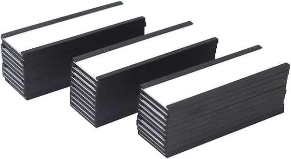 C Channel Magnetic Label Holders 1x3 Inches with Paper Inserts, Pack of 30, Magnetic Data Card Holders