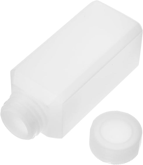 5Pcs 4.06oz Plastic Bottles, Lab Chemical Reagent Bottles 25ml Small Mouth Square Sample Storage
