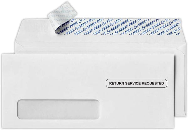 LUXPaper #10 Business Window Envelopes, Return Service Requested, Peel & Press, 50 Qty