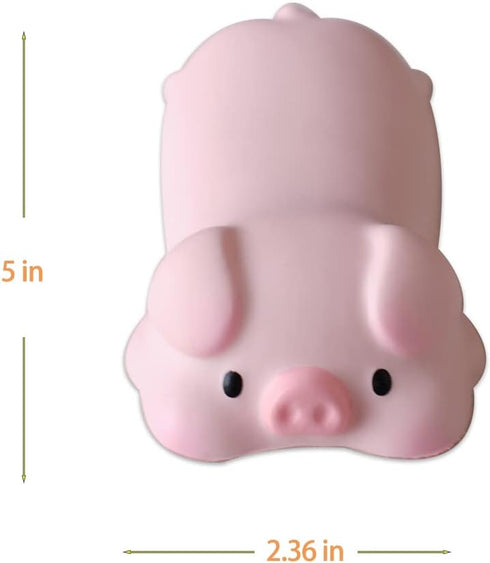 Cute Wrist Rest Support for Mouse, Ergonomic Kawaii Office Supplies Slow Rising PU Mouse Pad (Pink Pig)