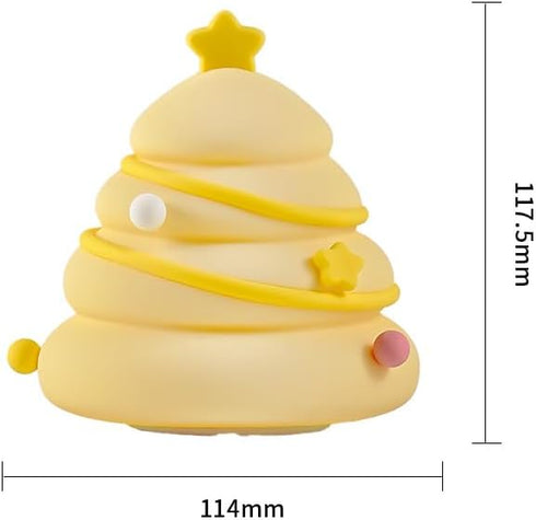3 Dimmable LED Christmas Tree Night Light, Level Nursery Decor, Cute Lamp Silicone Squishy Light, Rechargeable Bedside