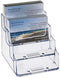 SOURCEONE.ORG 4 Pocket Clear & Black Acrylic Business Card Holder