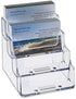 SOURCEONE.ORG 4 Pocket Clear & Black Acrylic Business Card Holder
