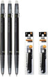 Pilot FriXion Ball Slim 038 Retractable Erasable Gel Ink Pen, 0.38mm, Black Ink, 3 Pens & 6 Refills