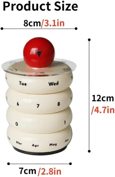 SUNHIPPIE Desk Calendar, Manual Spinning Perpetual Calendar, Special Dates Reminder, Creative Decorative Desktop