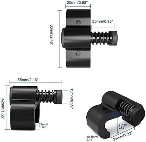 2PCS Adjustable Barn Door Stopper - Fit for 1.57inch/40mm Flat Track, Sliding Barn Door Hardware Accessories