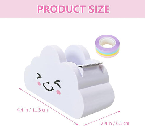 Washi Tape Cutter 1 Set Tape Dispenser Clound Shape Cutter Washi Tape with Rainbow Tape Desktop Washi Paper Dispenser for Office Home Roll Tape Dispenser by Gadpiparty
