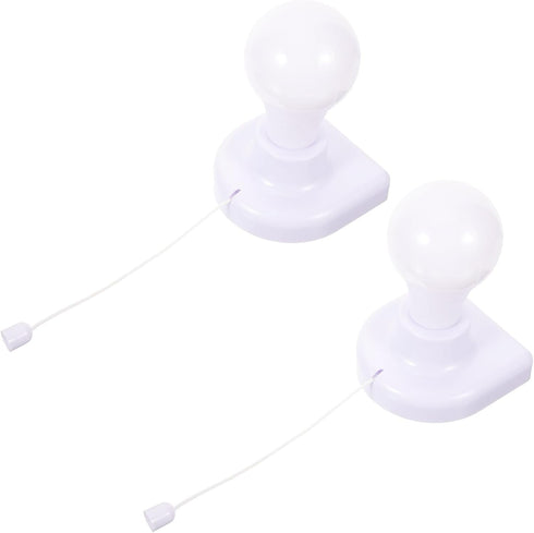 Uonlytech 2Pcs Wire LED Bulb Cabinet Lamp Night Light Wall Pull Rope