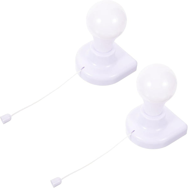 Uonlytech 2Pcs Wire LED Bulb Cabinet Lamp Night Light Wall Pull Rope