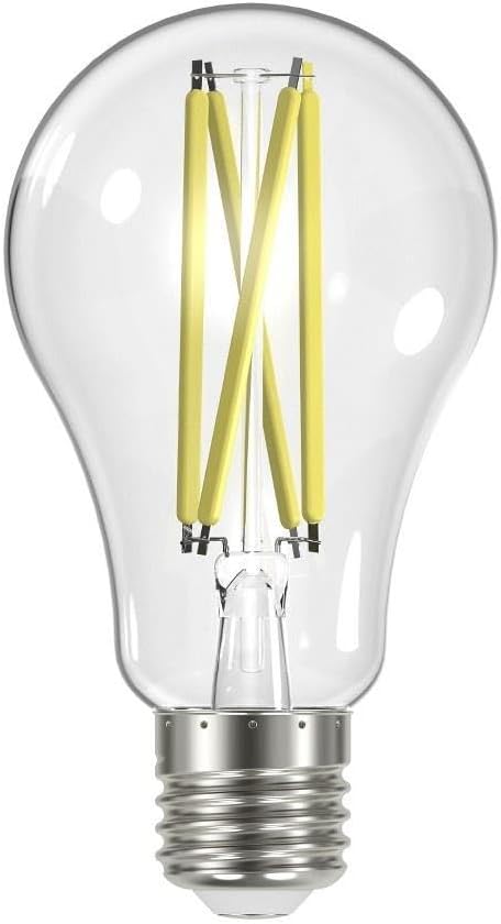 Satco S12442 A19 LED 4-Bulb Value Pack, Clear, 100W Replacement, 2700K