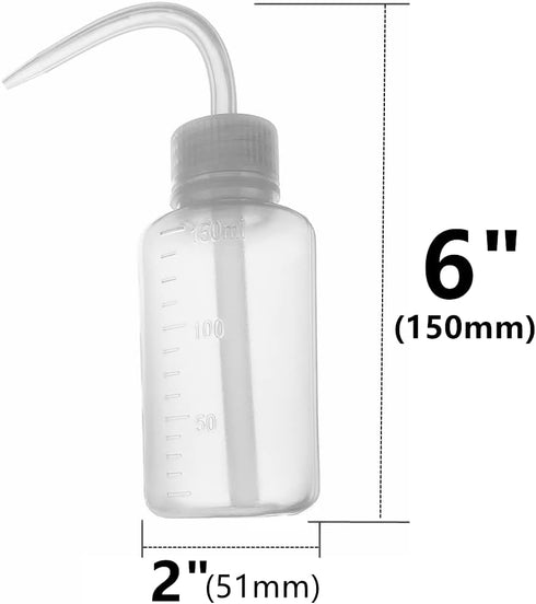 Wash Bottle 2pcs 150ml 5Oz Narrow Mouth Squeeze Bottle Medical Lab Plastic Safety Squeeze Bottle No Spill Bend Mouth Watering Cans by APUXON