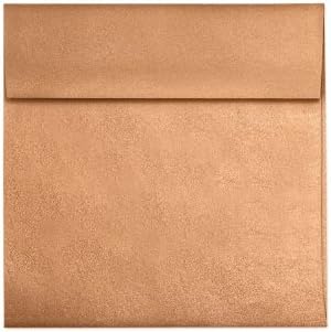 LUXPaper Square Invitation Envelopes | Peel & Press | 6 1/2" x 6 1/2" | Copper Metallic | 80lb. Text | 50 Qty by Envelopes.com