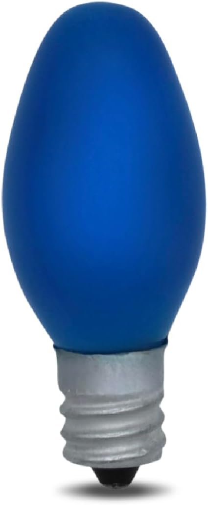 4W C7 Bulb 120V Bulb Bulbs E12 8 Pack lumenivo Replacement Ceramic Blue Incandescent Light for Holiday Decor, Small