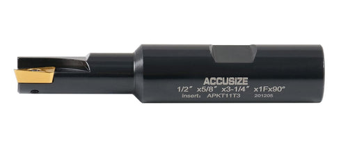 Accusize Industrial Tools 1/2'' 90 Deg Square Shoulder Indexable End Mill with Carbide Inserts, 0056-0913