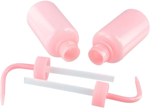 2Pcs 150ml Tattoo Bottle, 5oz Plastic Wash Bottles, Lab Squeeze Bottle for Watering Irrigation (Pink)