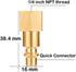 1/4 Inch NPT Brass Female Air Hose Quick Connect Adapter, Industrial Solid Brass Fittings Plug Kit, 10 Piece