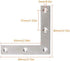 Tiberham 10 80 80 mm Flat L Shaped Corner Bracket, Pcs x Stainless Steel Right Angle Corner Brace Repair Plate, Heavy