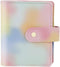 Pink PU Leather Budget Binder Cover, A7 6-Ring Money Organizer, Refillable Loose Leaf Notebook