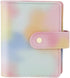 Pink PU Leather Budget Binder Cover, A7 6-Ring Money Organizer, Refillable Loose Leaf Notebook