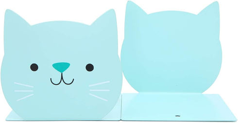 Lovely Cat Pattern Kids Bookends Student Book Ends Metal Office Desk School Library Decoration Bookshelf Book Organizer