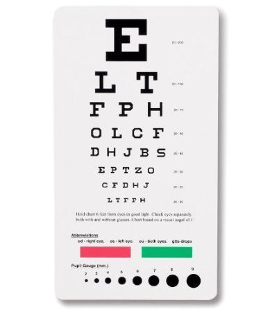 SNELLEN Pocket Eye Chart - Eye Test