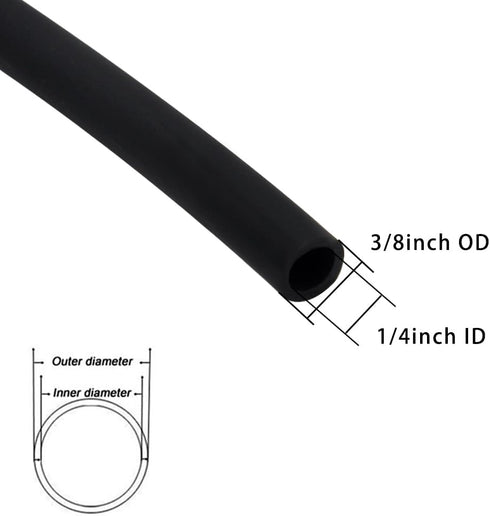 JoyTube Natural Latex Rubber Tubing, 1/4" ID x 3/8" OD 10 Feet Surgical Tubing for Home Hospital Laboratory Speargun Band Slingshot Catapult Hose Tube (Black)
