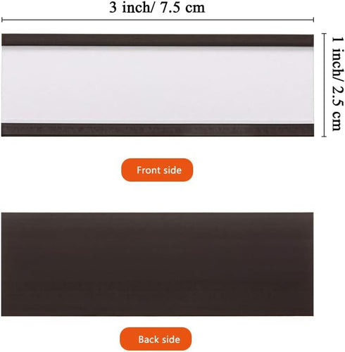 C Channel Magnetic Label Holders 1x3 Inches with Paper Inserts, Pack of 30, Magnetic Data Card Holders